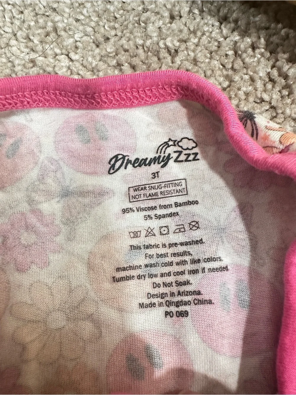 Dreamy Zzz Viscose From Bamboo Double Zipper Onsie Size 3T